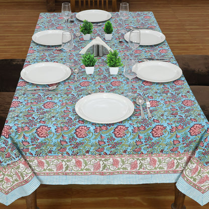 Cotton Hand Block Printed Rectangle Tablecloth for Dinning Decor - My Store