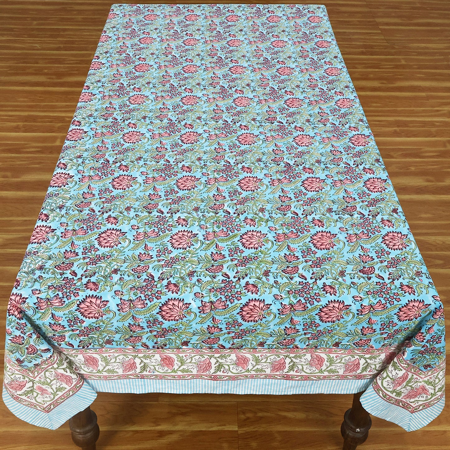 Cotton Hand Block Printed Rectangle Tablecloth for Dinning Decor - My Store
