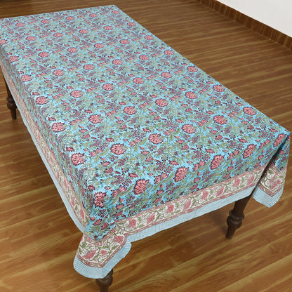 Cotton Hand Block Printed Rectangle Tablecloth for Dinning Decor - My Store