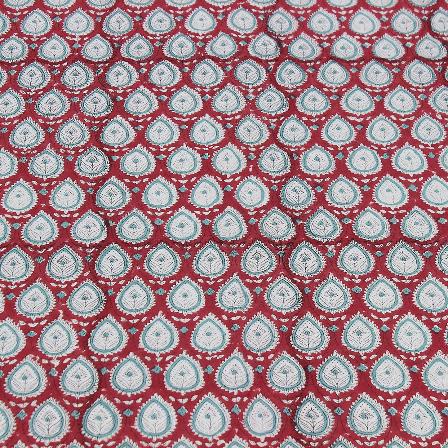 Cotton Red and White Hand Block Printed Dinning Tablecloth - My Store