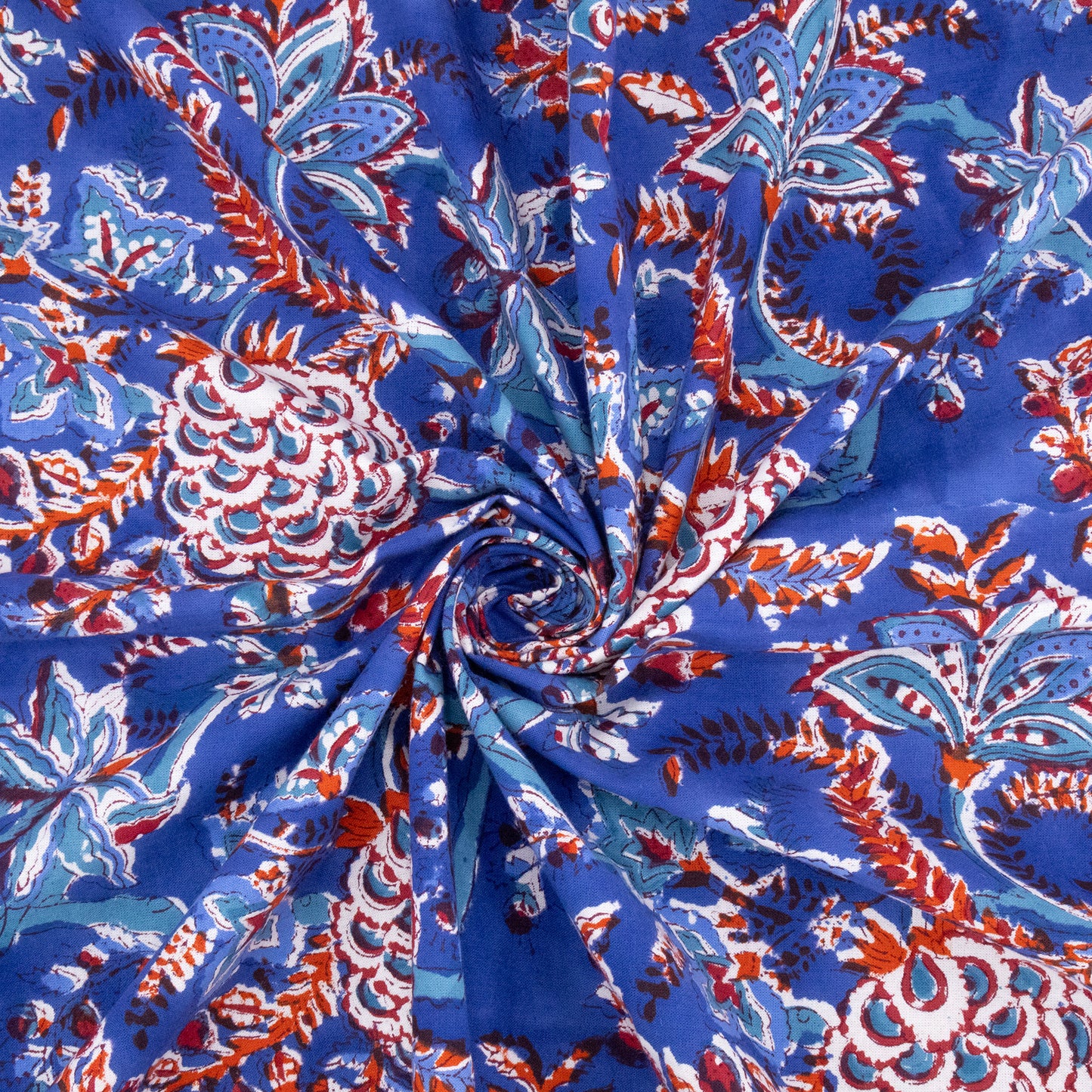 Artisan Block Print Cotton Tablecloth, Purple and Red Indian Rectangle Dining Cover - My Store