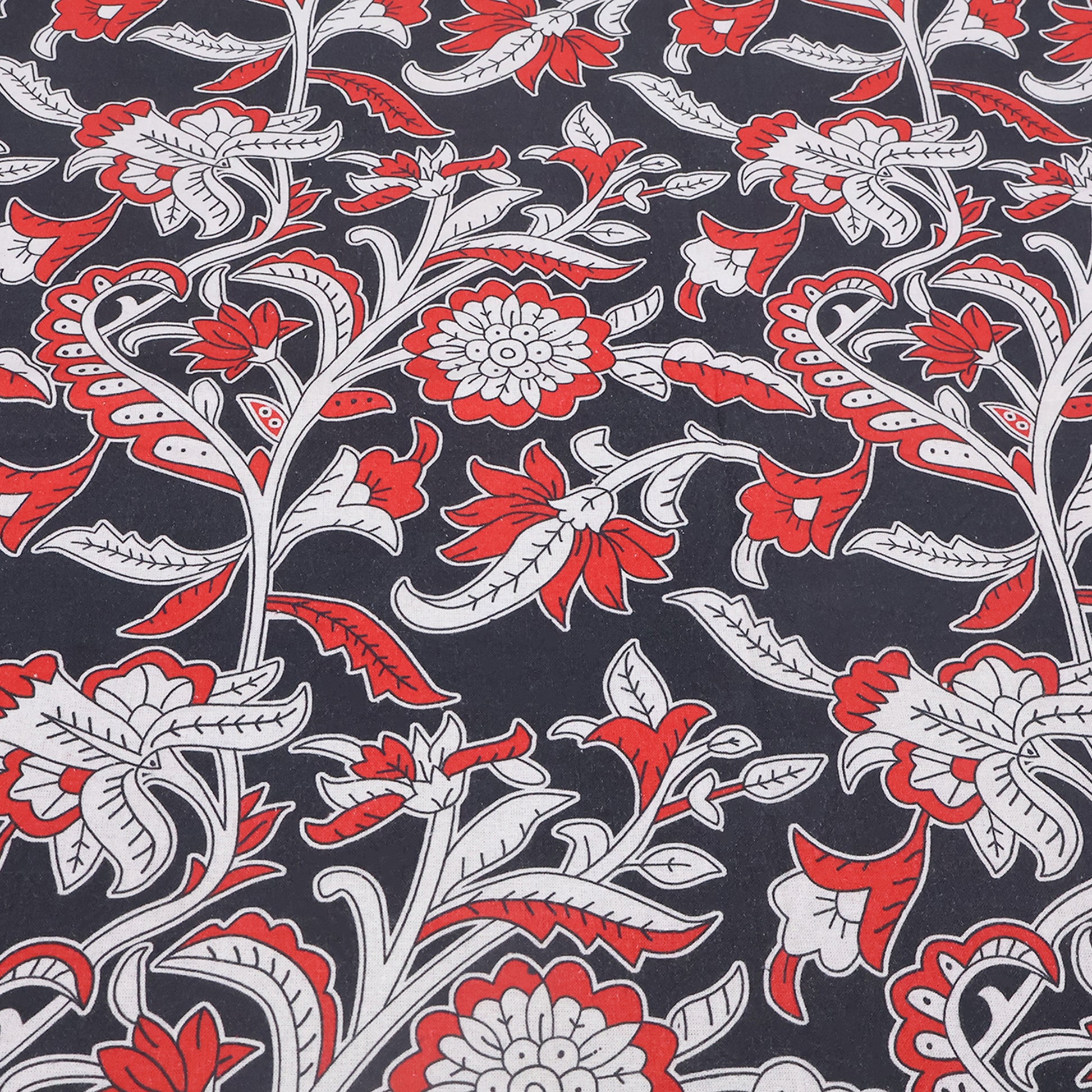 Red White Block Printed Cotton Tablecloth Rectangle Dinning Decor Table Linens - My Store