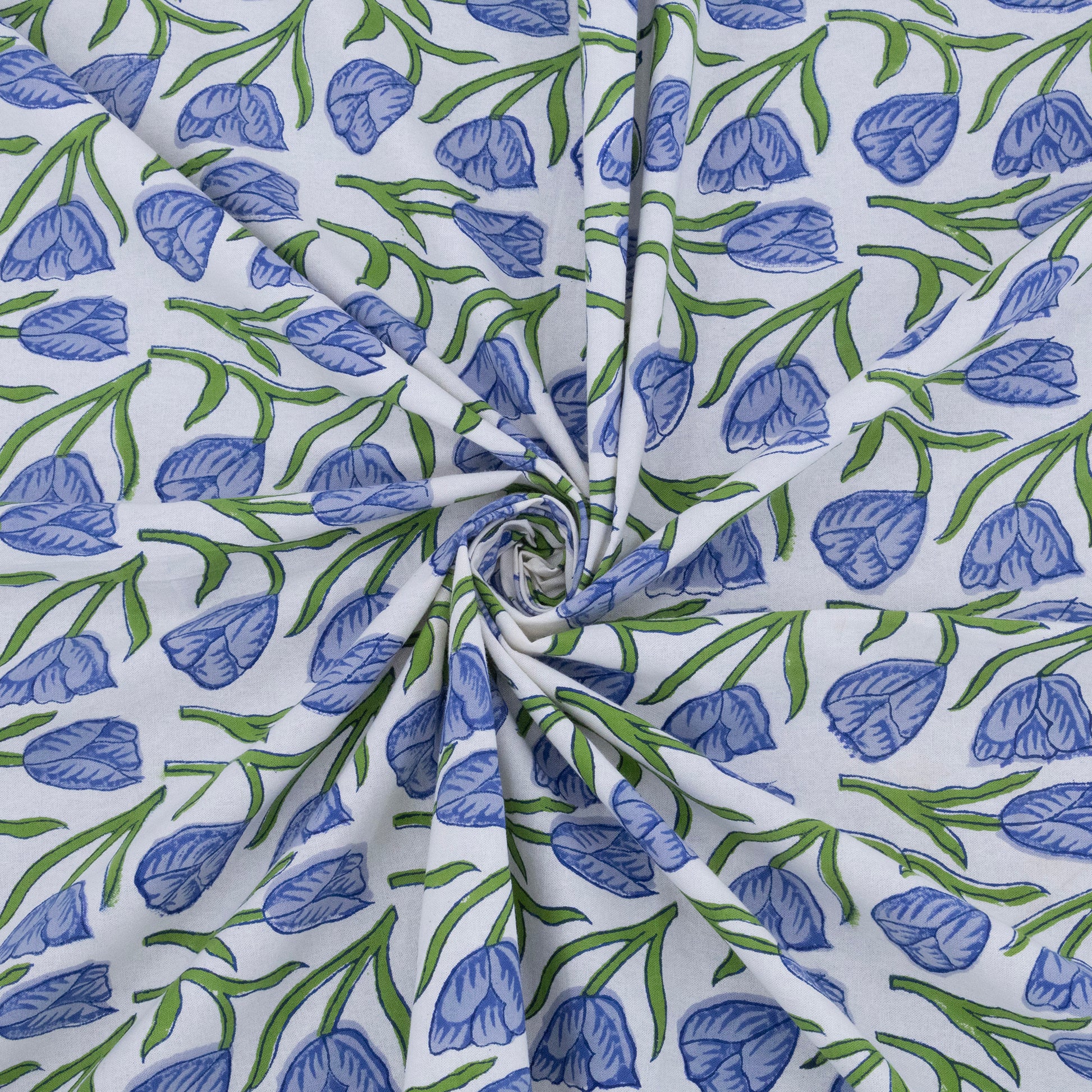 Indian Handmade Block Printed Cotton Purple and Green Rectangle Tablecloth - My Store