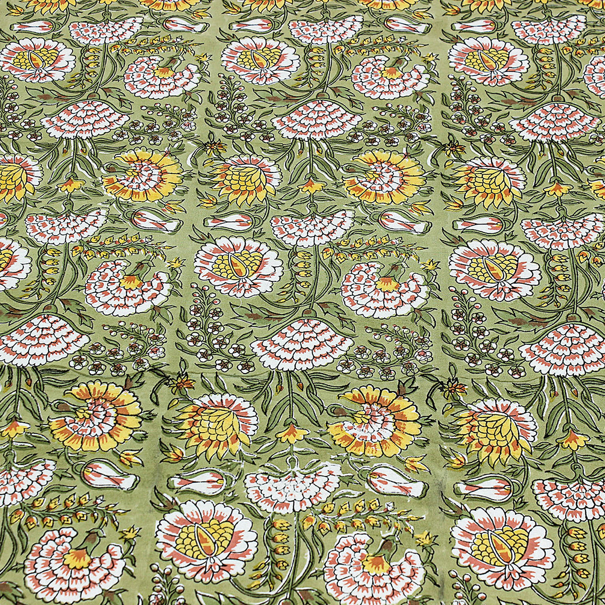 Indian Handmade Block Printed Cotton Round Tablecloth - My Store