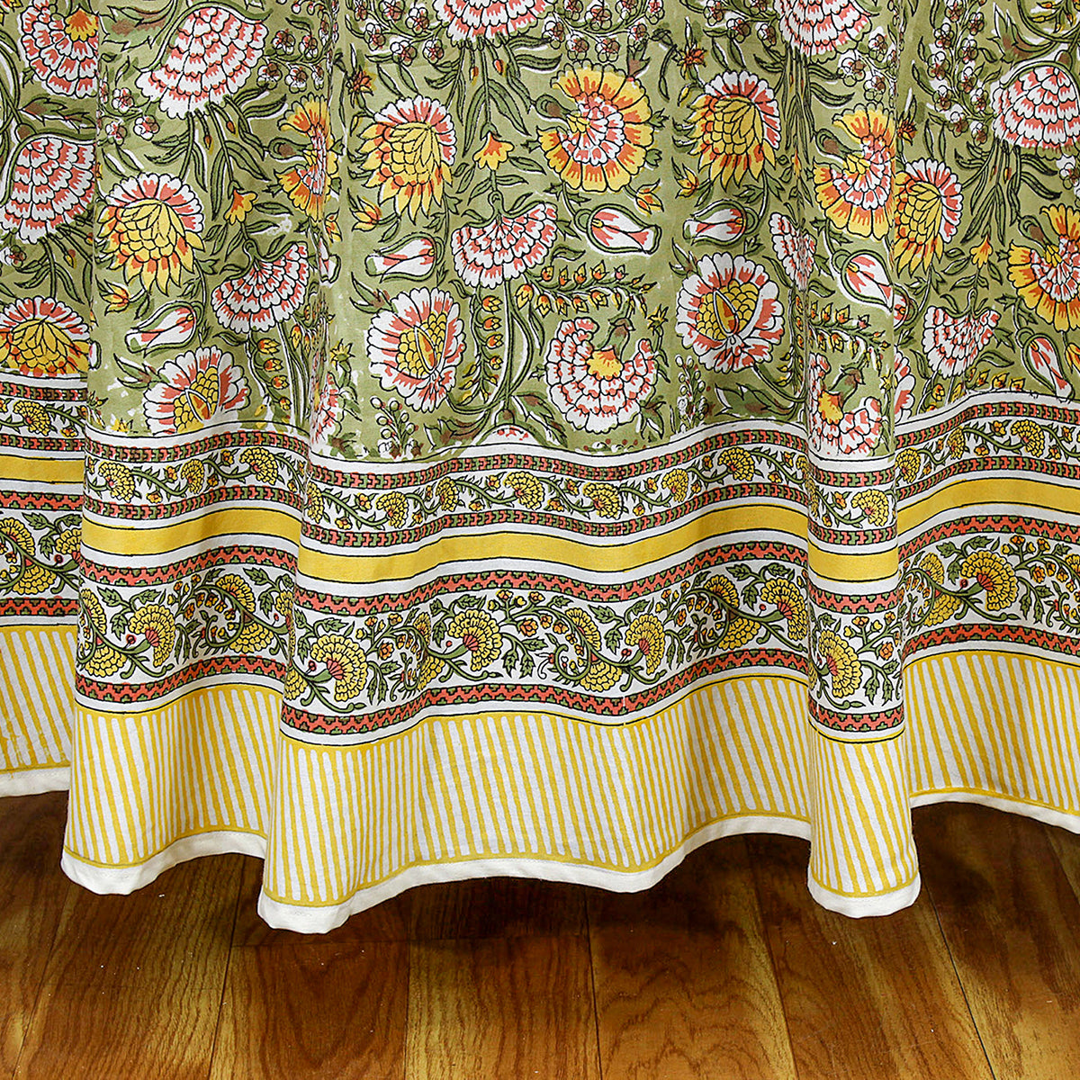 Indian Handmade Block Printed Cotton Round Tablecloth - My Store