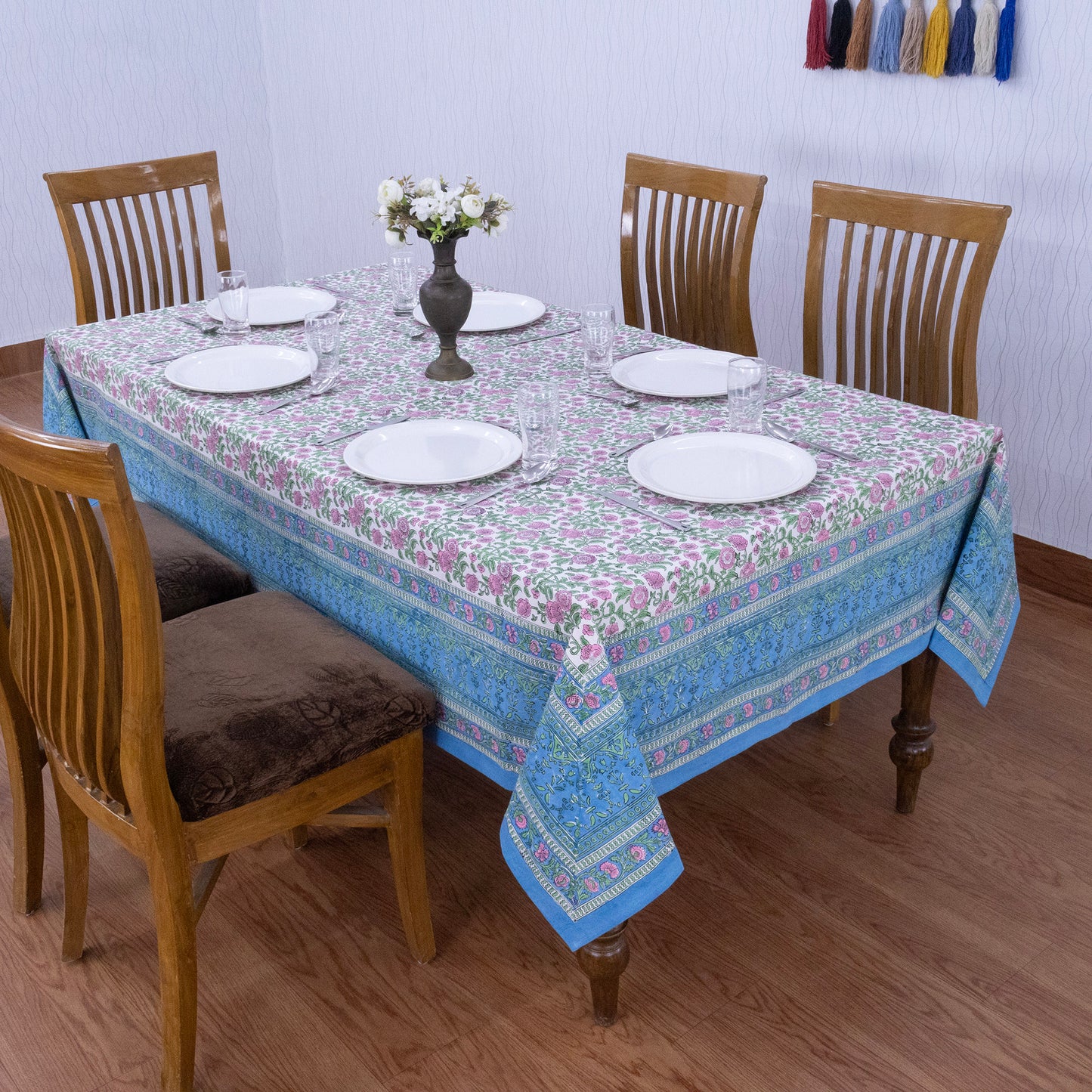 handmade tablecloth, pink and green tablecloth, block printed table cover, cotton table cover, premium cotton tablecloth, floral tablecloth, indian tablecloth, Jaipuri tablecloth, green and pink table linens, boho home decor, table cover for dinning table cover, rectangle table cover, table cloth for dinning decor, custom table cloth,  washable table cloth, outdoor tablecloth, indoor tablecloth, gifts for fathers day