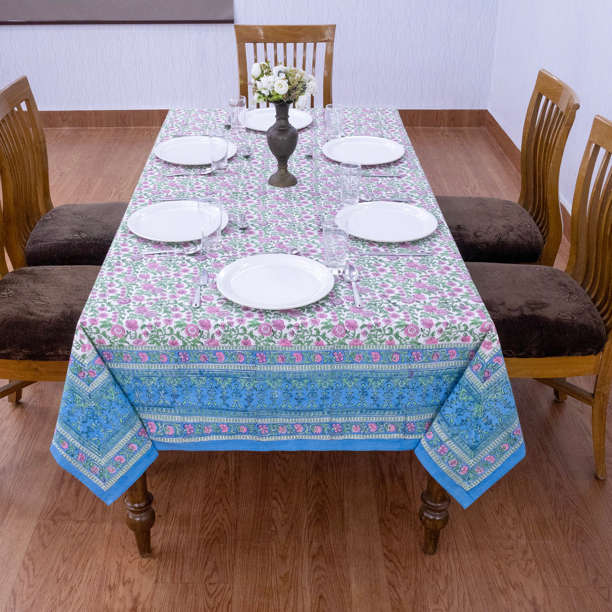 handmade tablecloth, pink and green tablecloth, block printed table cover, cotton table cover, premium cotton tablecloth, floral tablecloth, indian tablecloth, Jaipuri tablecloth, green and pink table linens, boho home decor, table cover for dinning table cover, rectangle table cover, table cloth for dinning decor, custom table cloth,  washable table cloth, outdoor tablecloth, indoor tablecloth, gifts for fathers day