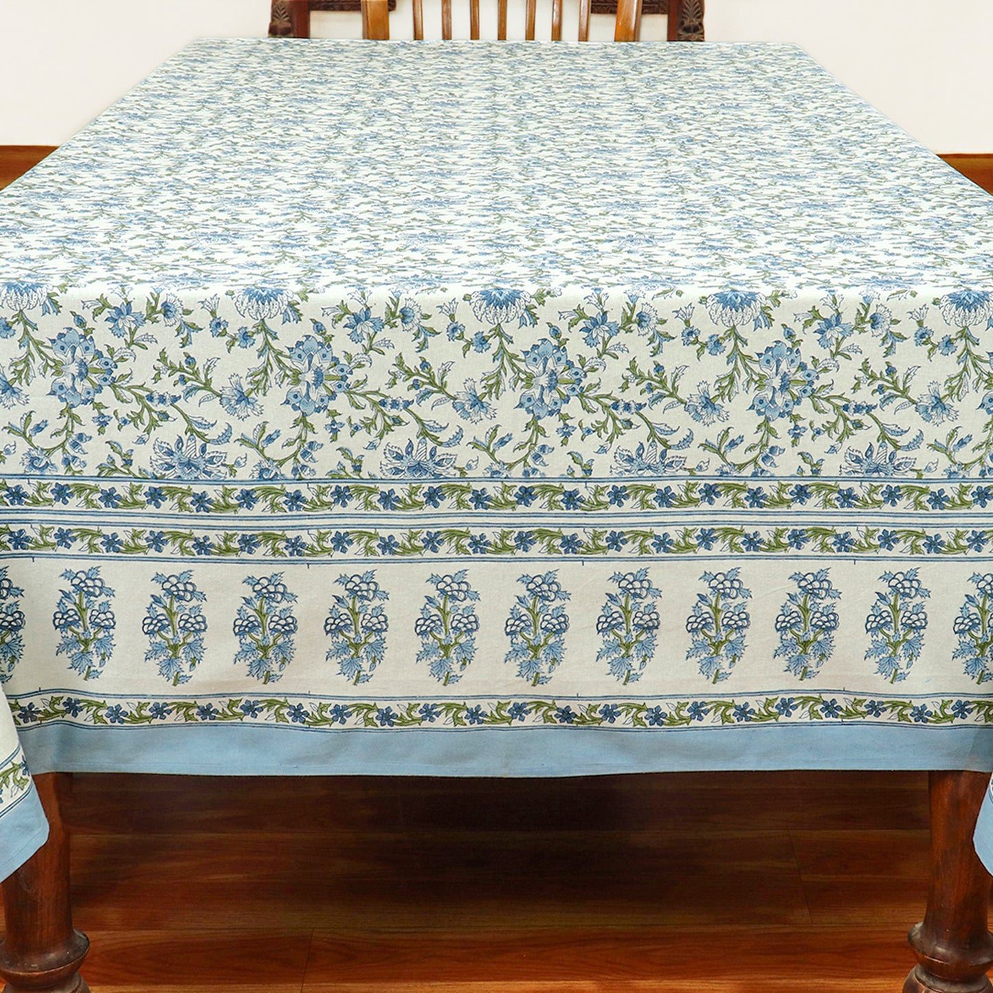 Green With White Handmade Table Cover For Rectangle Dinning Decor - My Store