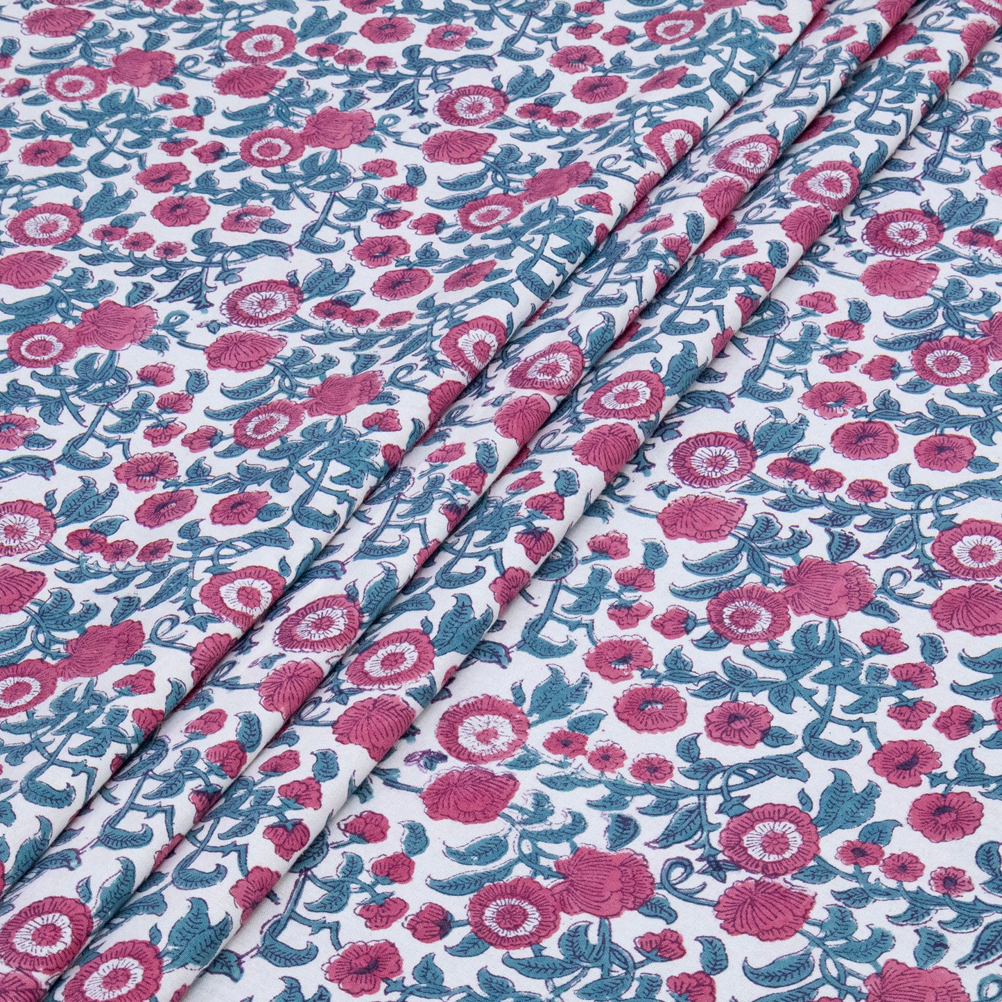 Cotton Bedsheet – Hand Block Floral Print – Pink and Yellow – King, Queen, Twin Sizes - My Store