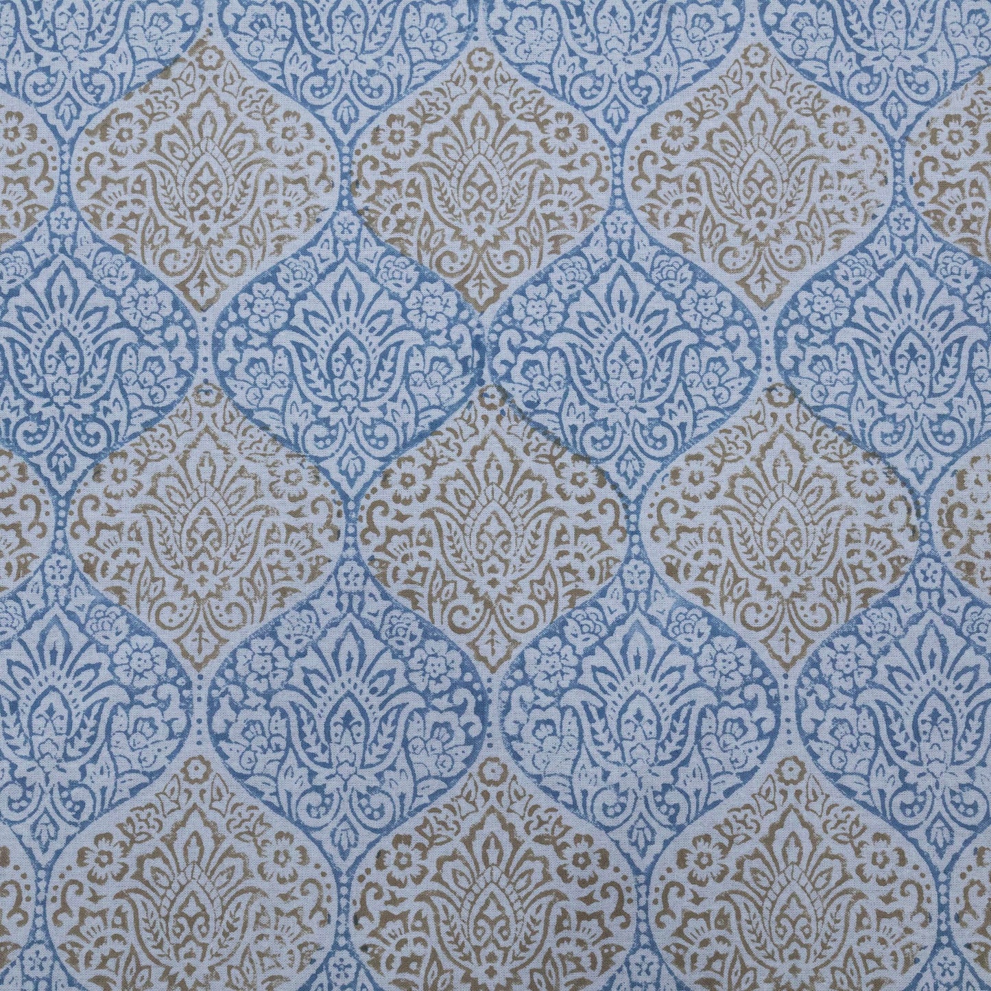 Indian Handmade Block Printed Blue and Yellow Floral Pattern Cotton Bed sheet For living Room, Kids Room - My Store