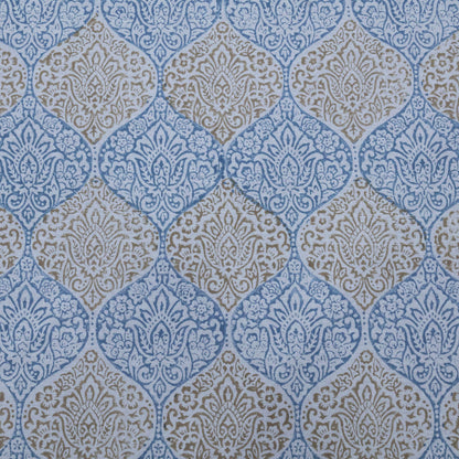 Indian Handmade Block Printed Blue and Yellow Floral Pattern Cotton Bed sheet For living Room, Kids Room - My Store