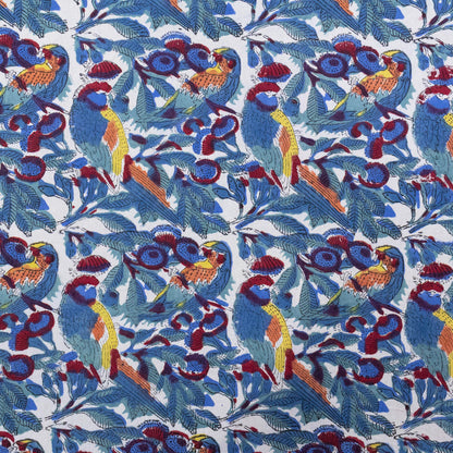 Indian Handmade Block Printed Purple and Red Floral Pattern Cotton Bed sheet For living Room, Kids Room - My Store