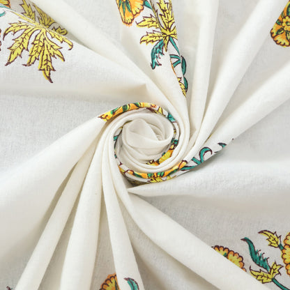 Yellow White Table Cover - Floral Printed Rectangle Tablecloth - My Store