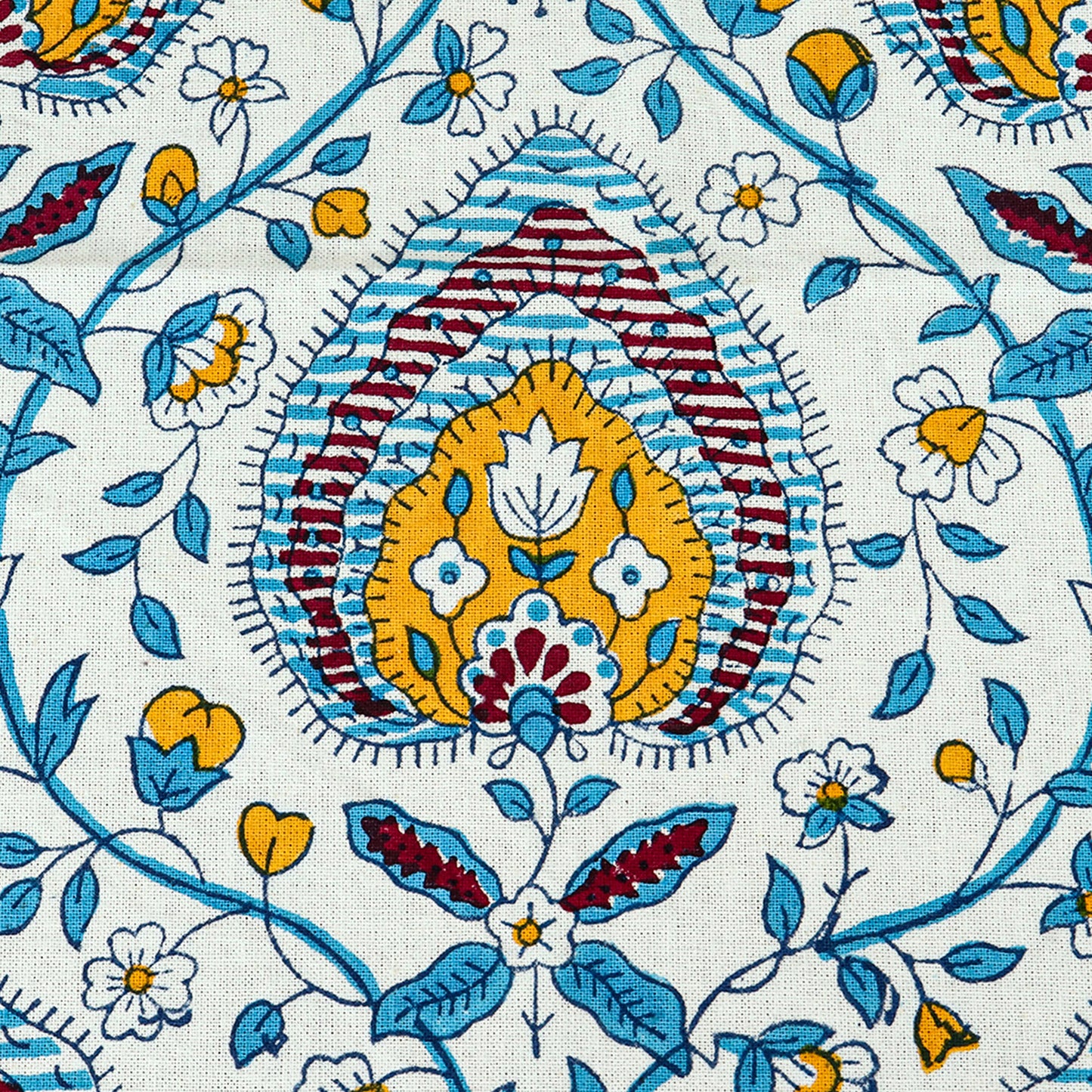 Blue & White Rectangle Tablecloths Block Printed Cotton Table Cover - My Store