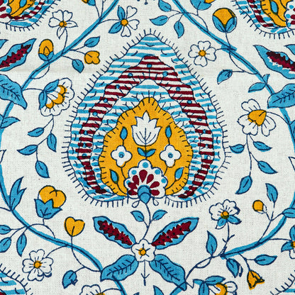 Blue & White Rectangle Tablecloths Block Printed Cotton Table Cover - My Store