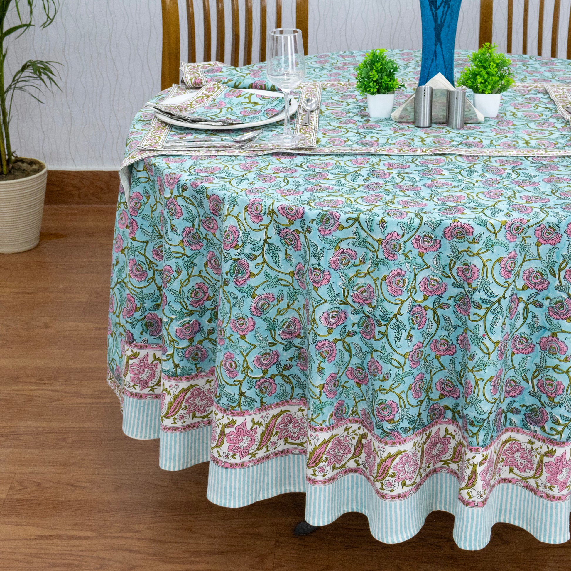 Indian Handmade Block Printed Cotton Tablecloth - My Store