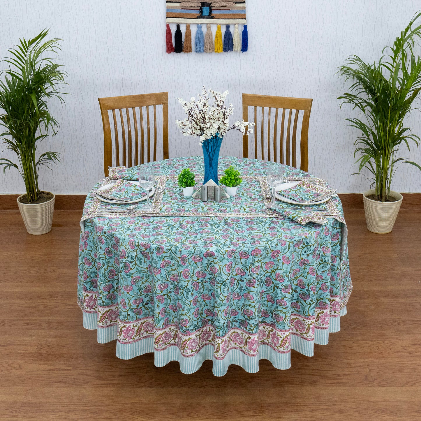 Indian Handmade Block Printed Cotton Tablecloth - My Store