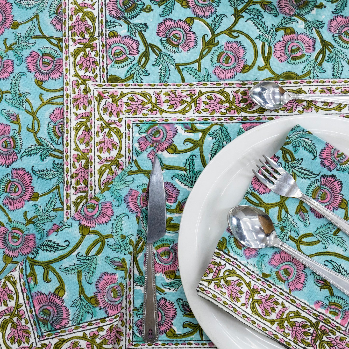 Indian Handmade Block Printed Cotton Tablecloth - My Store