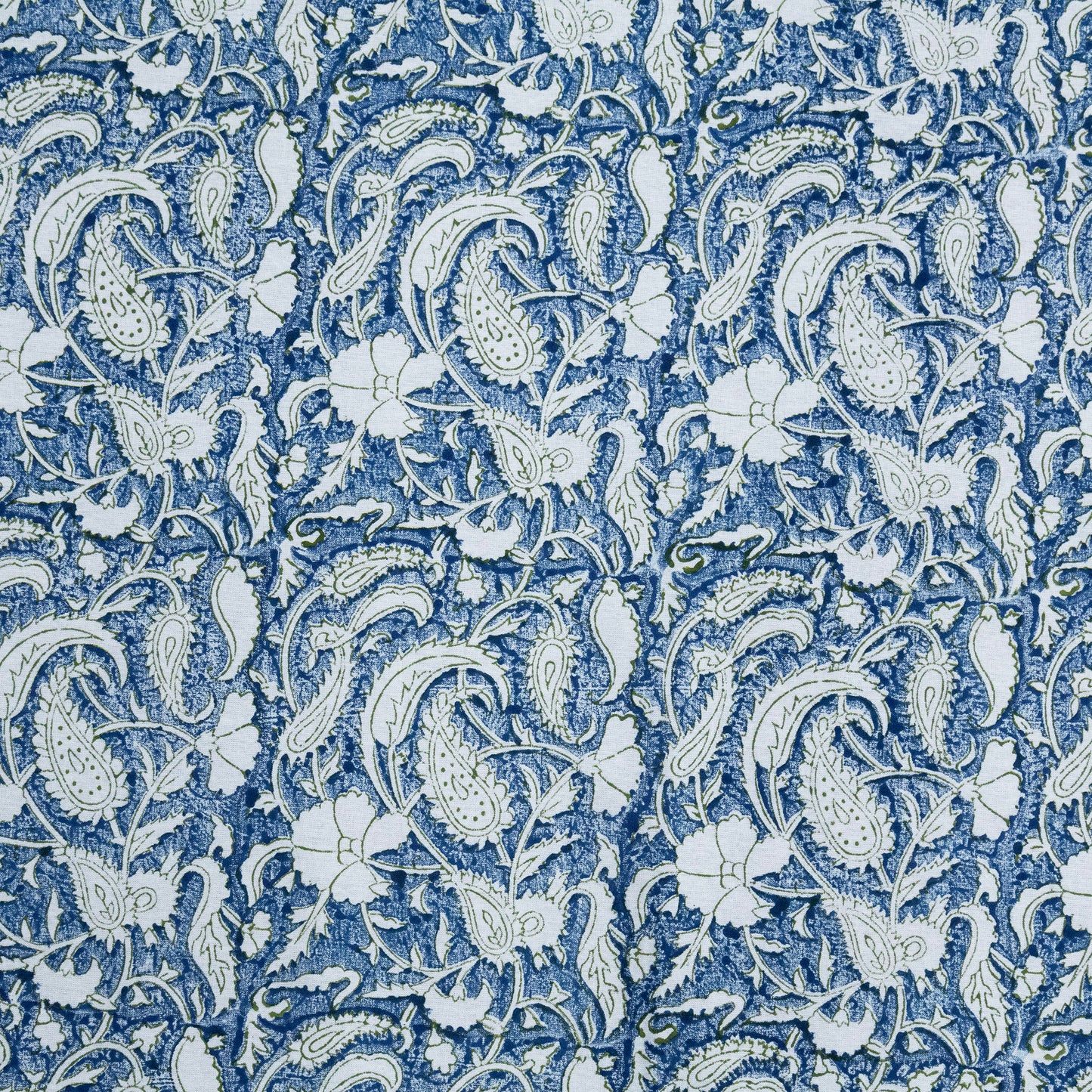 Indian Handmade Block Printed Blue and Gray Floral Pattern Cotton Bed sheet For living Room, Kids Room - My Store