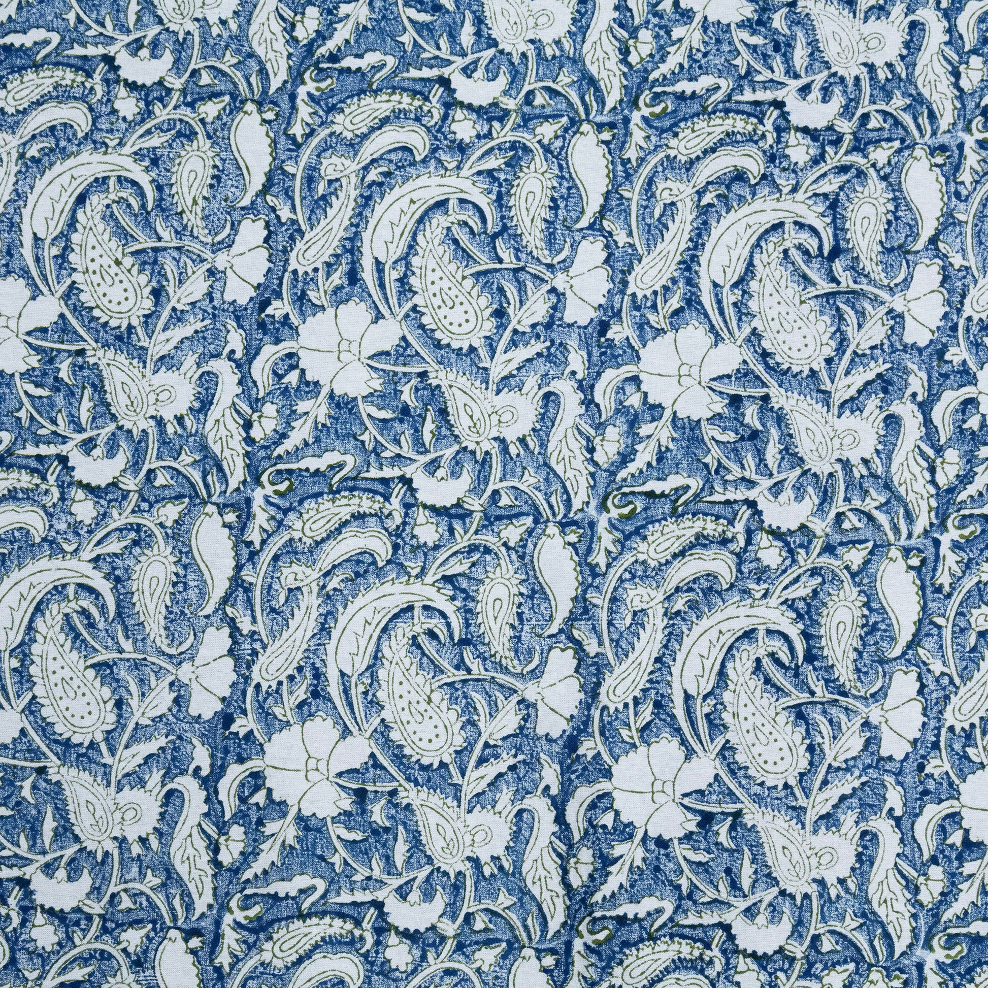 Indian Handmade Block Printed Blue and Gray Floral Pattern Cotton Bed sheet For living Room, Kids Room - My Store