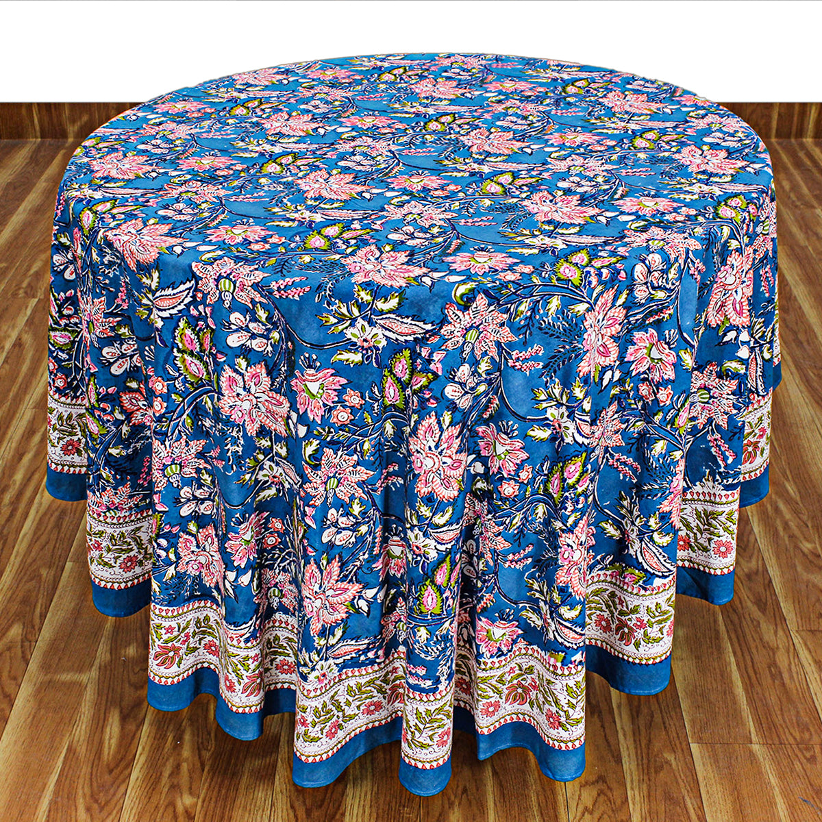 Handmade Block Printed Cotton Round Tablecloth - My Store