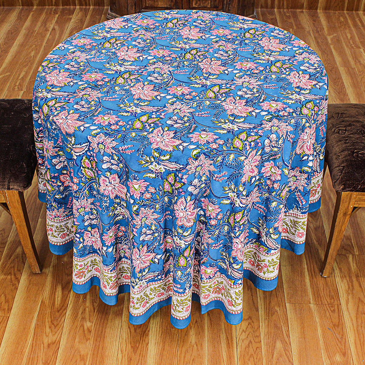 Handmade Block Printed Cotton Round Tablecloth - My Store