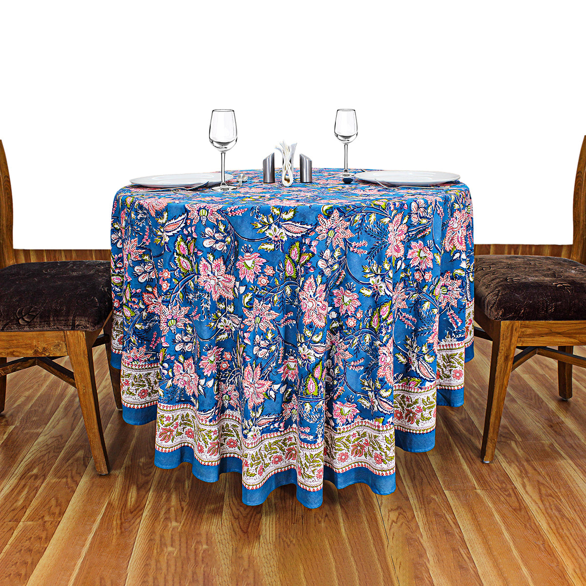 Handmade Block Printed Cotton Round Tablecloth - My Store