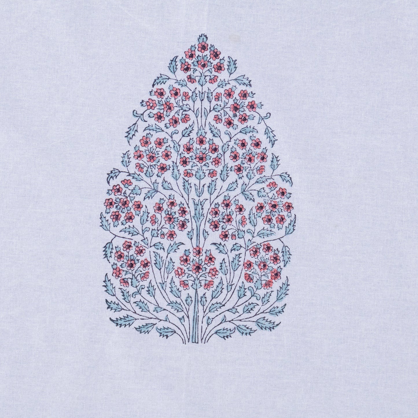 Artisan Block Print Cotton Tablecloth, White and Orange Indian Rectangle Dining Cover - My Store