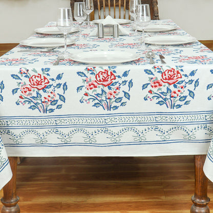 Indian Hand Crafted Block Printed Cotton Tablecloth For Dinning Decor - My Store