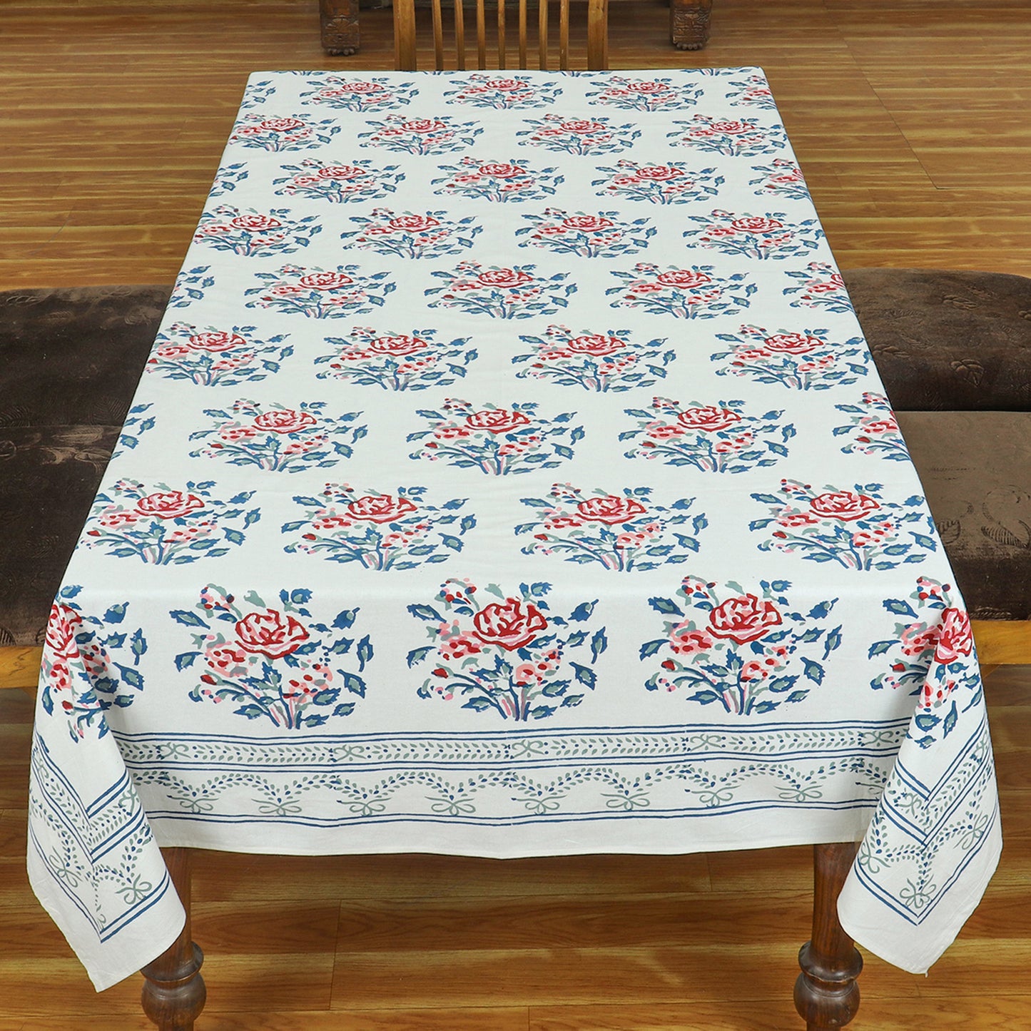 Indian Hand Crafted Block Printed Cotton Tablecloth For Dinning Decor - My Store