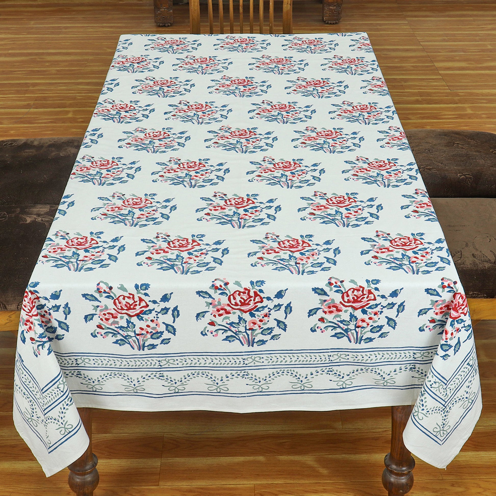 Indian Hand Crafted Block Printed Cotton Tablecloth For Dinning Decor - My Store