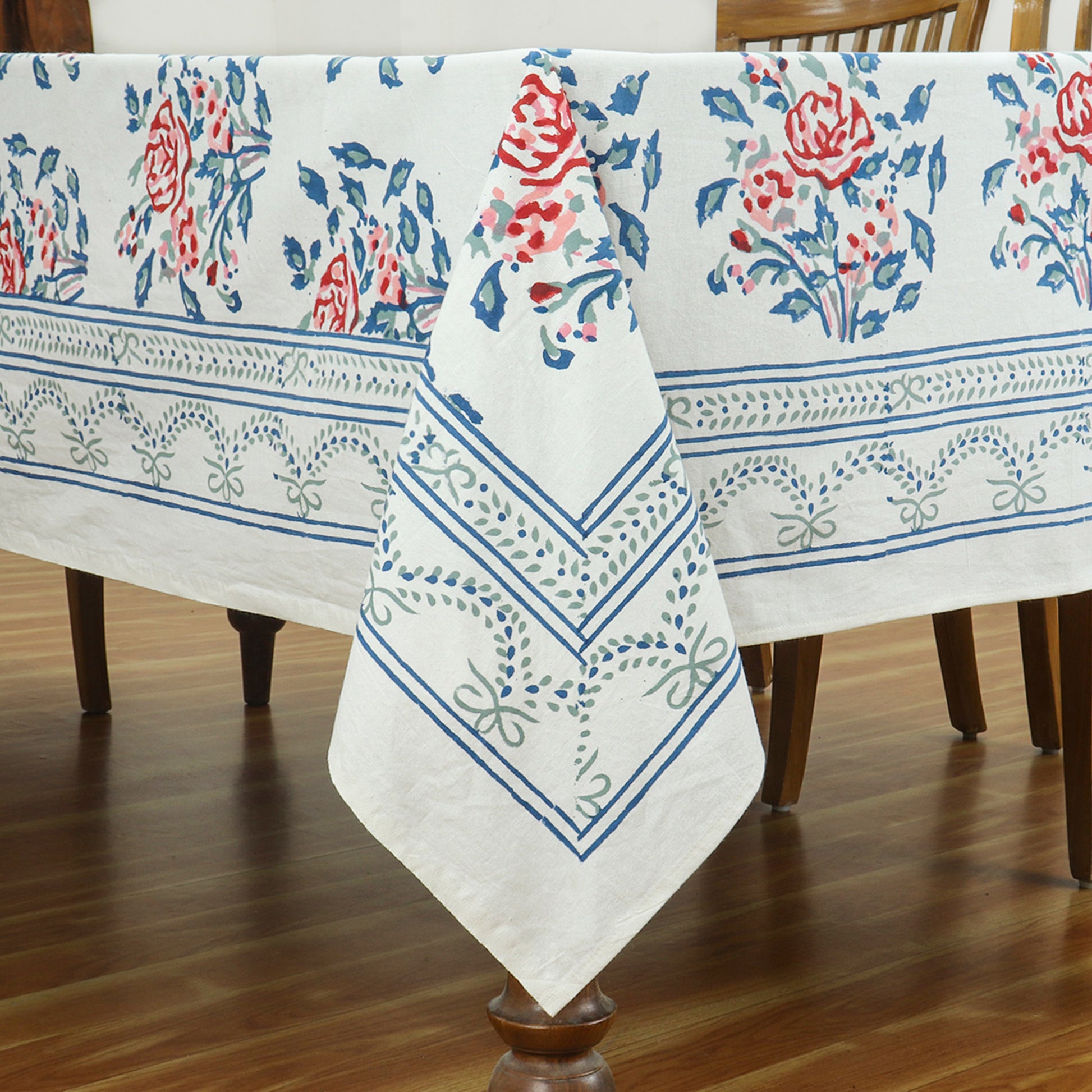 Indian Hand Crafted Block Printed Cotton Tablecloth For Dinning Decor - My Store