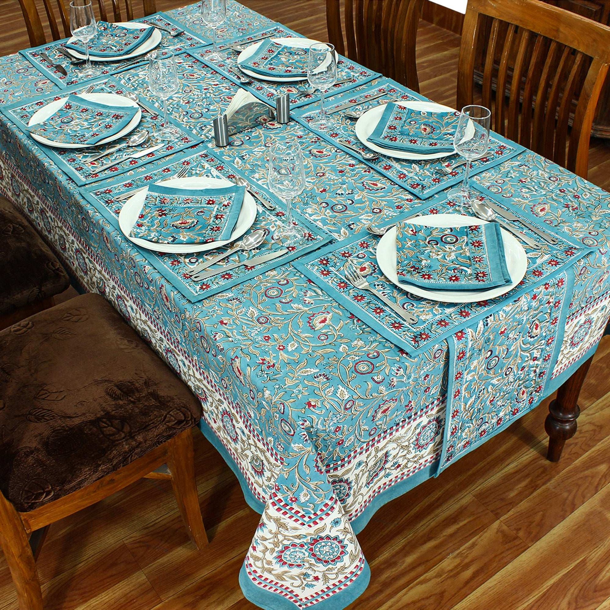 Rectangle Tablecloths, Dining Table Cover Set, Cotton Table Linens, - My Store