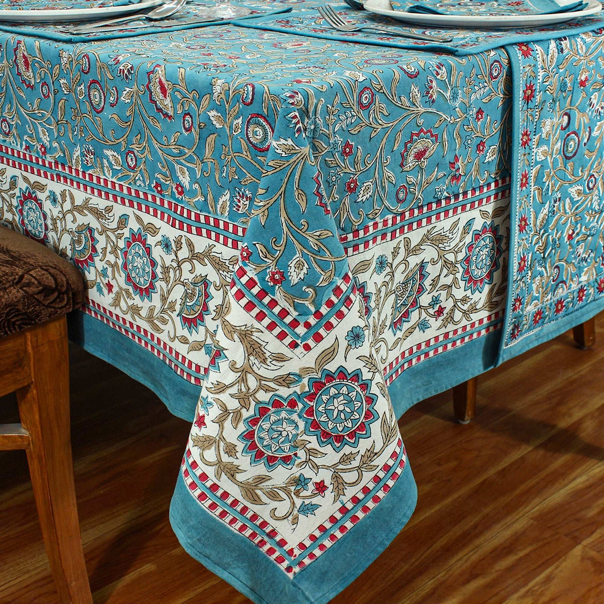 Rectangle Tablecloths, Dining Table Cover Set, Cotton Table Linens, - My Store