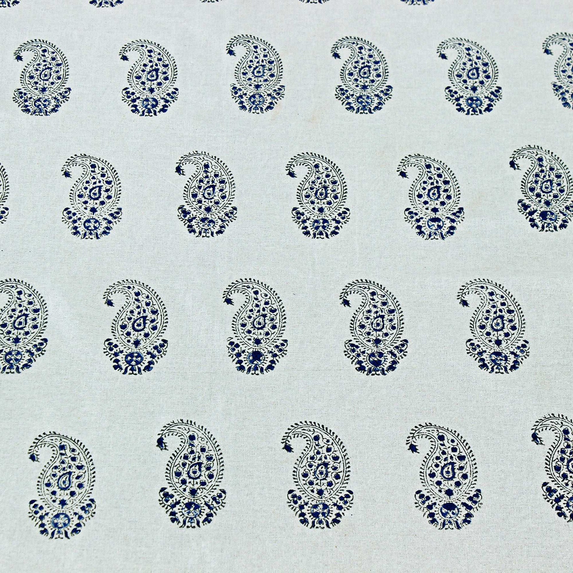 Blue & White Hand Block Printed Tablecloth - Dinner Table Linen - My Store