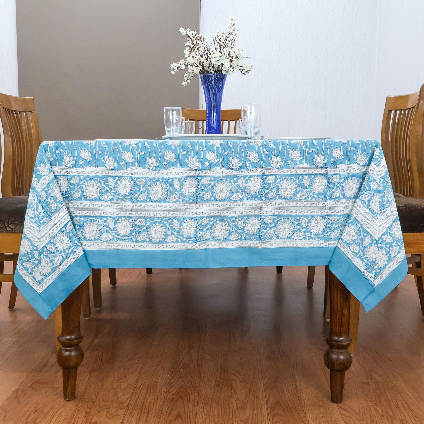 handmade tablecloth, blue and white tablecloth, block printed table cover, cotton table cover, premium cotton tablecloth, floral tablecloth, indian tablecloth, Jaipuri tablecloth, green and pink table linens, boho home decor, table cover for dinning table cover, rectangle table cover, table cloth for dinning decor, custom table cloth,  washable table cloth, outdoor tablecloth, indoor tablecloth, gifts for fathers day