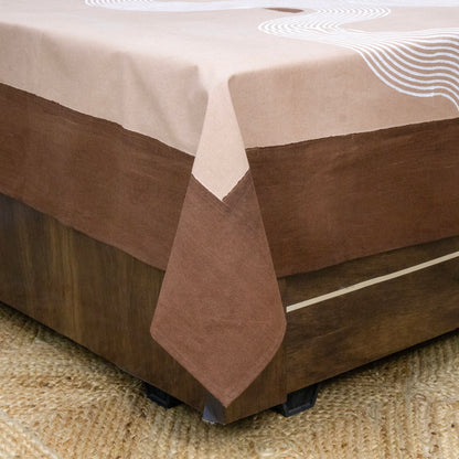 Cotton Bedsheet – Hand Block Floral Print – Beige and Brown – King, Queen, Twin Sizes - My Store