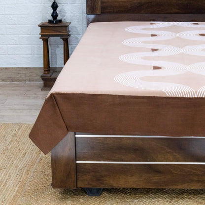 Cotton Bedsheet – Hand Block Floral Print – Beige and Brown – King, Queen, Twin Sizes - My Store