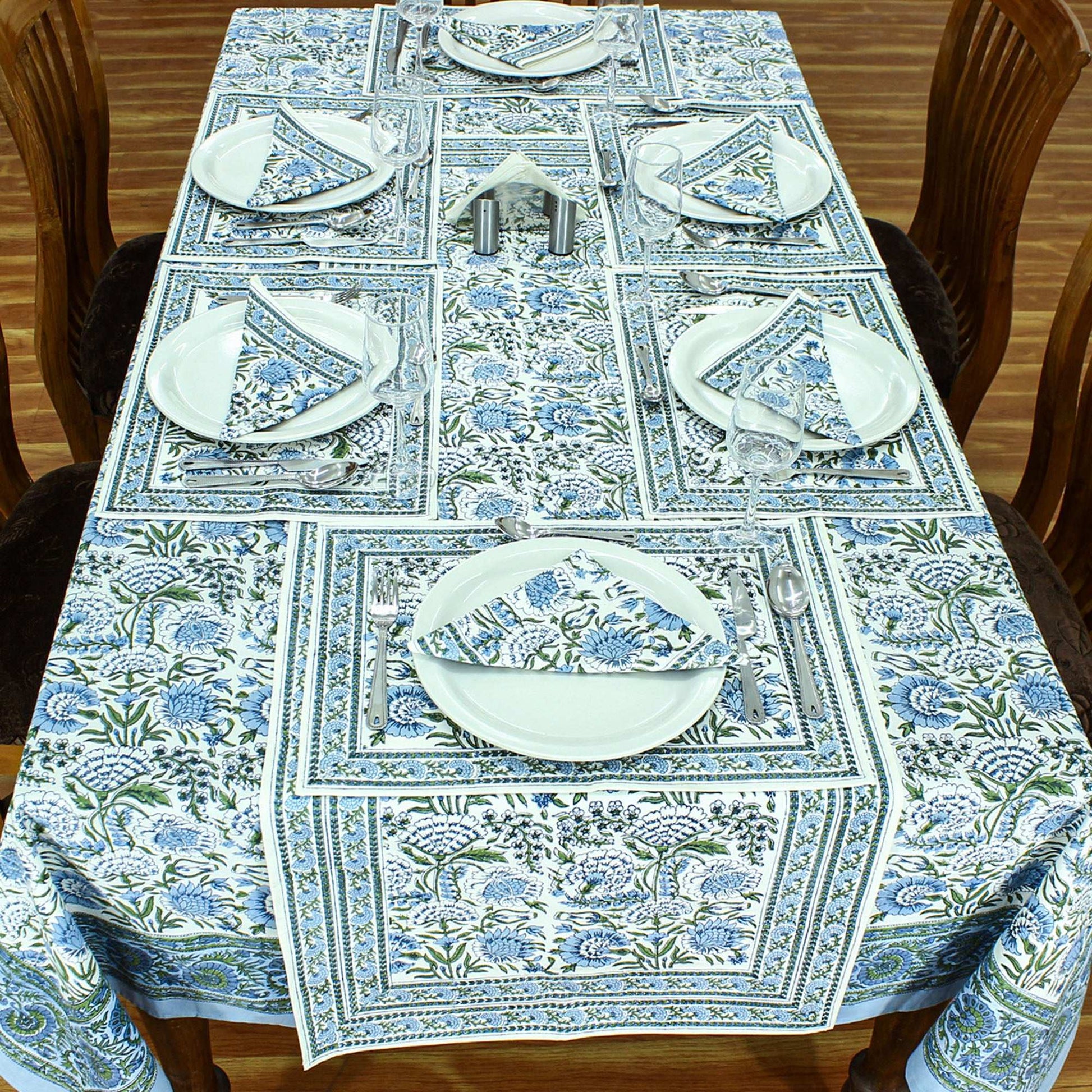Indian Hand Block Printed Cotton Tablecloth For Dining - My Store