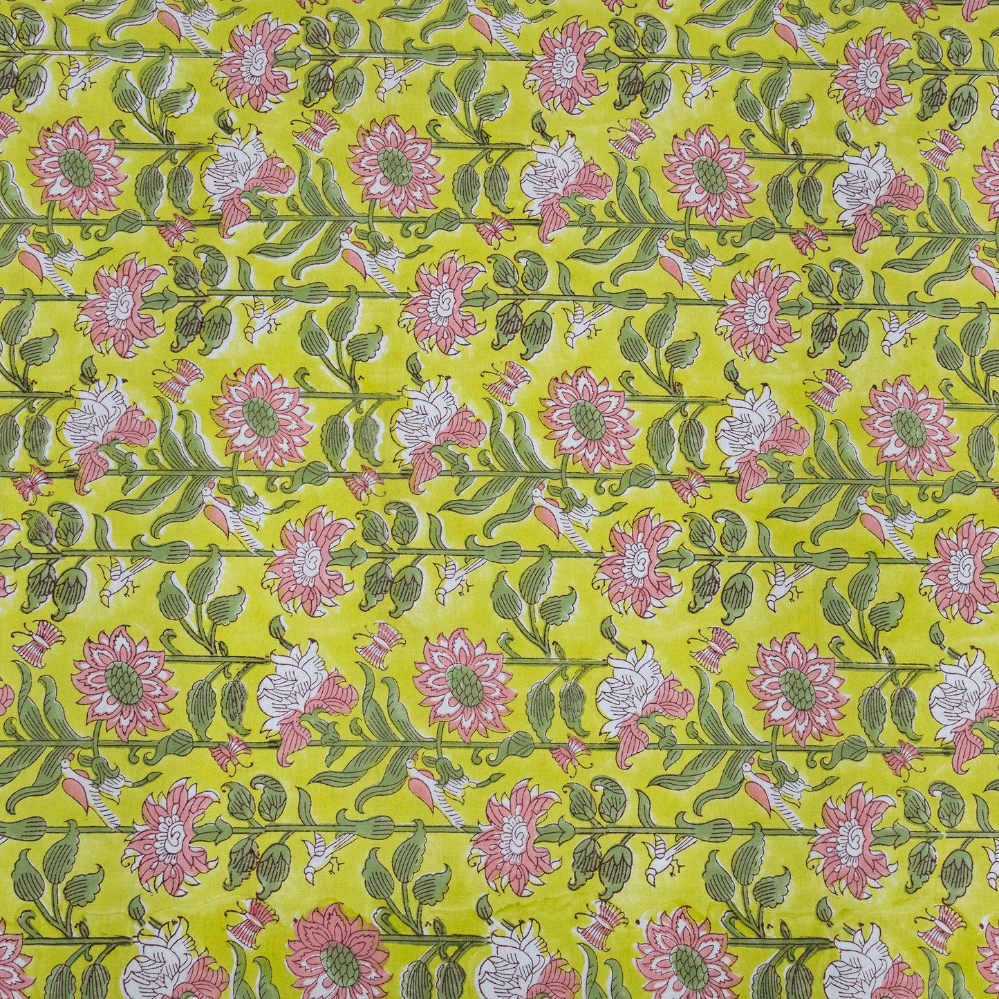 Yellow Dinning Table Cover Indian Block Printed Cotton Tablecloth - My Store