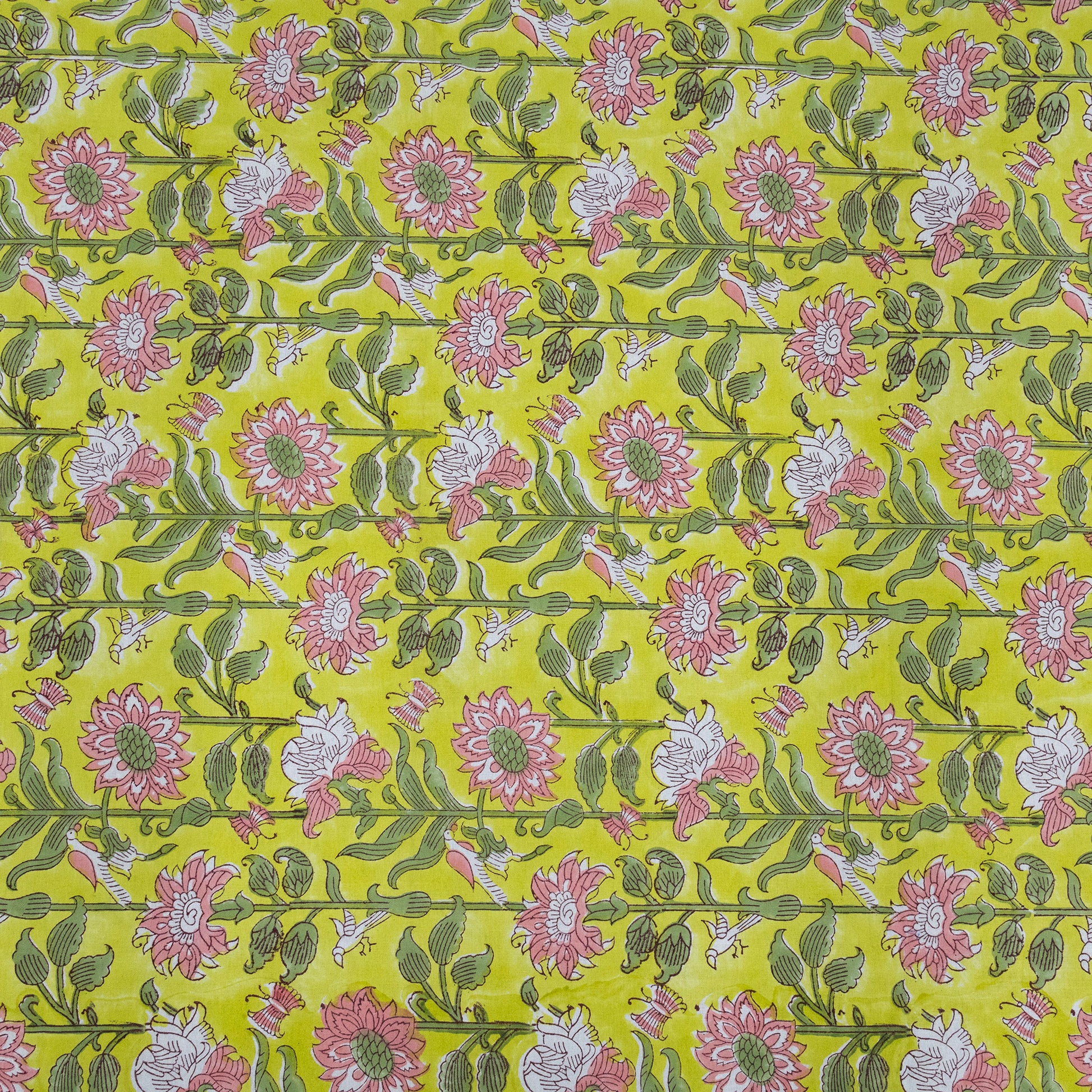 Yellow Dinning Table Cover Indian Block Printed Cotton Tablecloth - My Store