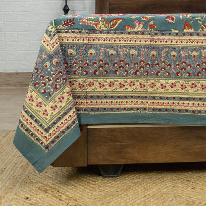 Indian Handmade Block Printed Pink and White Floral Pattern Cotton Bed sheet For living Room, Kids Room - My Store