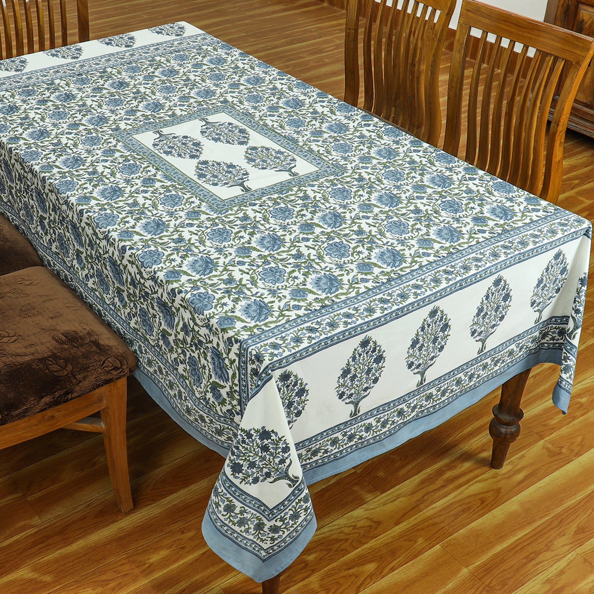 Cotton Block Printed Tablecloth For Dinning Decor - Custom Handmade Table Cover - My Store
