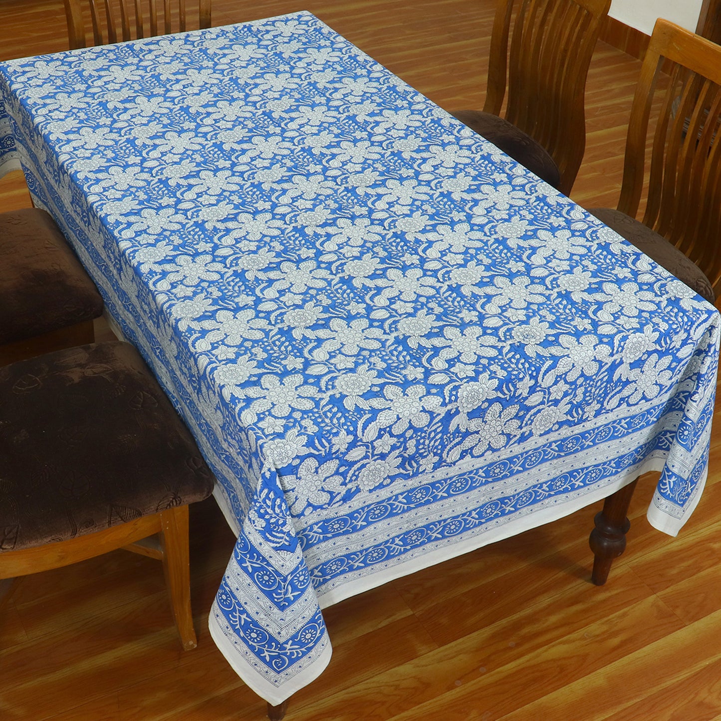 Indian Handmade block Print Floral Rectangle Dinning Table Cover - My Store