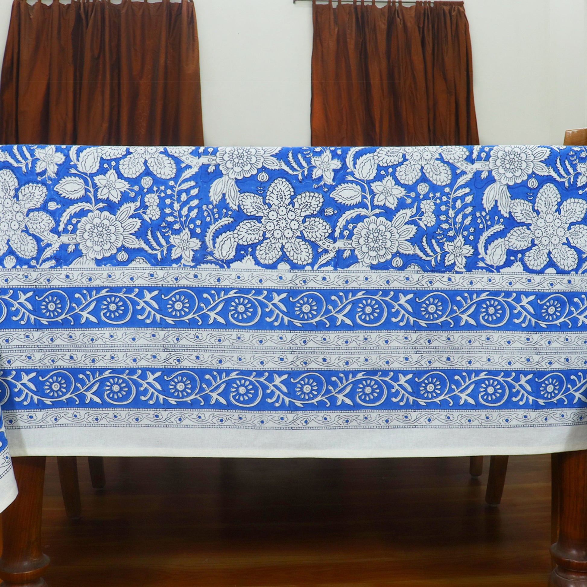Indian Handmade block Print Floral Rectangle Dinning Table Cover - My Store