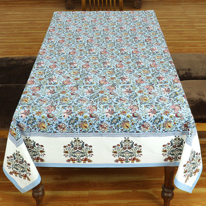 Hand Block Print Tablecloth Blue And White Cotton Table Cover & Linen - My Store