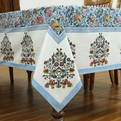 Hand Block Print Tablecloth Blue And White Cotton Table Cover & Linen - My Store