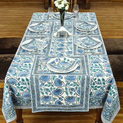 Indian Natural Block Printed Cotton Tablecloth & Table Linen - My Store