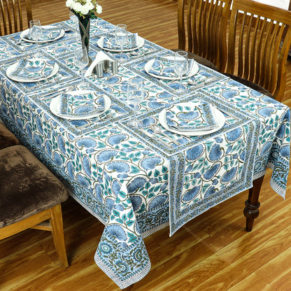 Indian Natural Block Printed Cotton Tablecloth & Table Linen - My Store