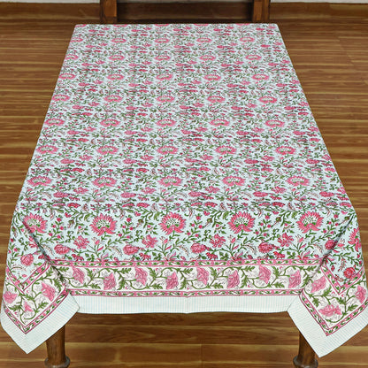 Floral Hand Block Printed Rectangle Dinning Tablecloth - My Store